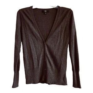 Mossimo Women's Cardigan XSmall Brown Long Sleeve Button Up V Neck Cardigan